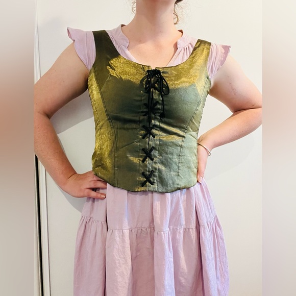 🌿 Emerald Green Corset 🌿 Vintage - Picture 4 of 6